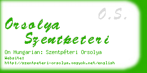 orsolya szentpeteri business card